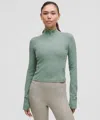 Lululemon It's Rulu Ribbed Cropped Half Zip