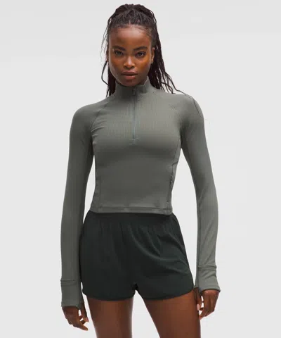 Lululemon It's Rulu Ribbed Cropped Half Zip