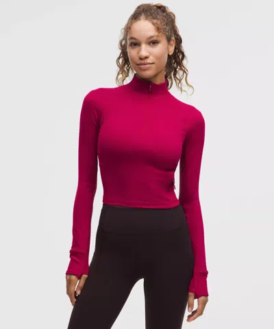 Lululemon It's Rulu Ribbed Cropped Half Zip