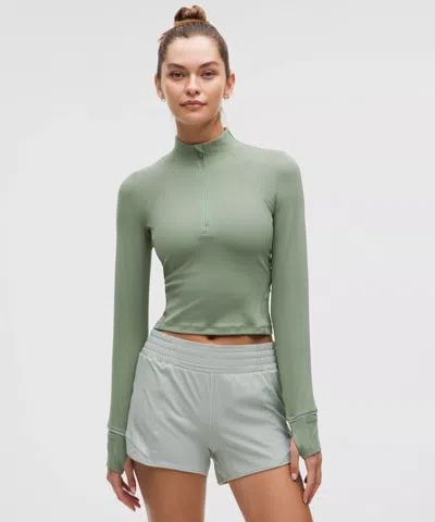 Lululemon It's Rulu Ribbed Cropped Half Zip
