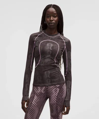 Lululemon Jacquard Tight-fit Long-sleeve Shirt Slnsh Collection In Black