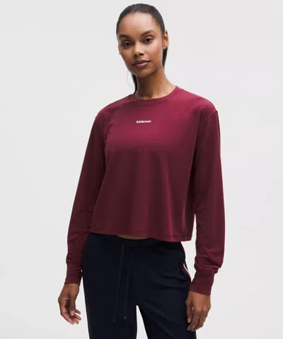 Lululemon Jersey Training Long-sleeve Shirt In Burgundy