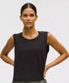 Lululemon Jersey Training Rolled Cuff Tank Top In Black