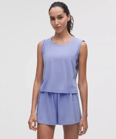 Lululemon Jersey Training Rolled Cuff Tank Top In Blue