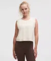 Lululemon Jersey Training Rolled Cuff Tank Top In White