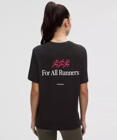 Lululemon Jersey Training Short-sleeve Shirt Run Graphic In Black