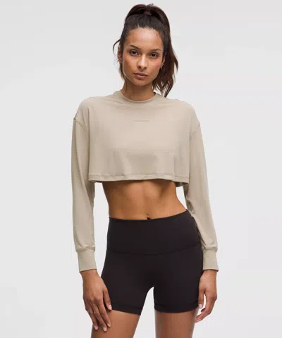 Lululemon Jersey Training Super-cropped Long-sleeve Shirt In Neutral
