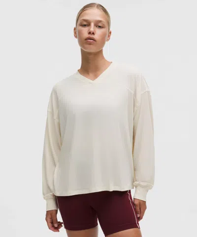 Lululemon Jersey Training V-neck Long-sleeve Shirt In White