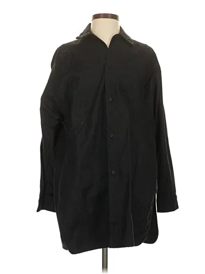 Pre-owned Lululemon Lab Long Sleeve Button Down Shirt In Black