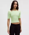 Lululemon Layered-look Ribbed Short-sleeve Shirt