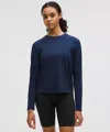Lululemon License To Train Classic-fit Long-sleeve Shirt In Blue