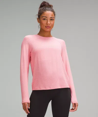 Lululemon License To Train Classic-fit Long-sleeve Shirt In Pink