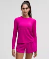 Lululemon License To Train Classic-fit Long-sleeve Shirt In Pink