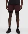 Lululemon License To Train Lined Shorts 7" In Burgundy