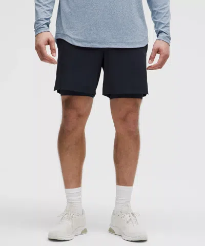 Lululemon License To Train Lined Short 7" Updated In Blue