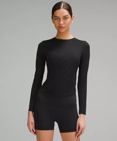 Lululemon Light Smoothcover Wrap-front Long-sleeve Shirt In Black