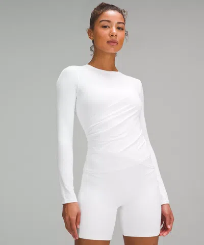 Lululemon Light Smoothcover Wrap-front Long-sleeve Shirt In White