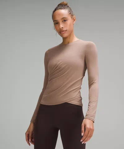 Lululemon Light Smoothcover Wrap-front Long-sleeve Shirt In Neutral
