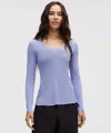 Lululemon Lightweight Flowy Hem Long-sleeve Shirt In Blue
