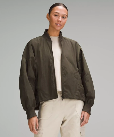 Lululemon Lightweight Hem-cinch Bomber Jacket In Green