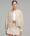 Lululemon Lightweight Hem-cinch Bomber Jacket In Neutral