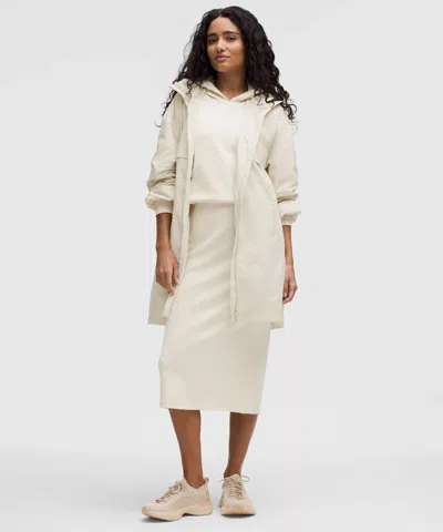 Lululemon Lightweight Mid-length Hooded Coat In White
