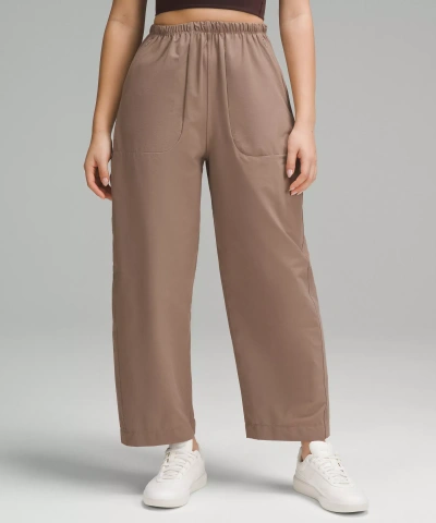 Lululemon Lightweight Mid-rise Barrel-leg Cropped Pants In Brown