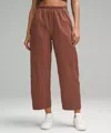 Lululemon Lightweight Mid-rise Barrel-leg Cropped Pants In Brown