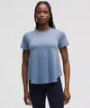 Lululemon Lightweight Split-back Training T-shirt In Blue