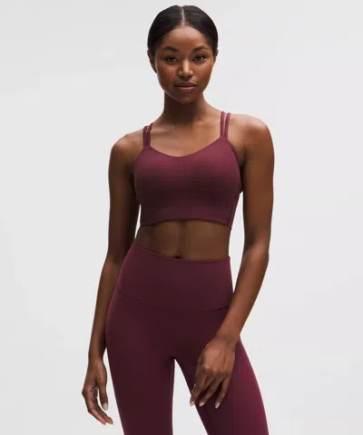 Lululemon Like A Cloud Longline Bra In Burgundy
