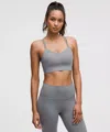 Lululemon Like A Cloud Longline Bra Light Support, B/c Cup In Gray