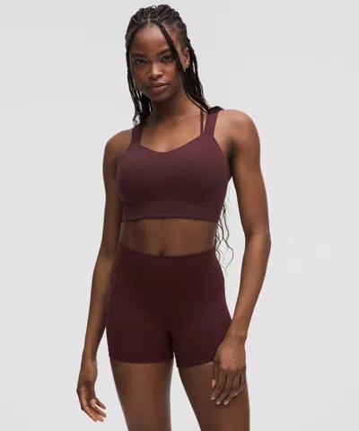 Lululemon Like A Cloud Longline Bra Light Support, D/dd Cup In Burgundy
