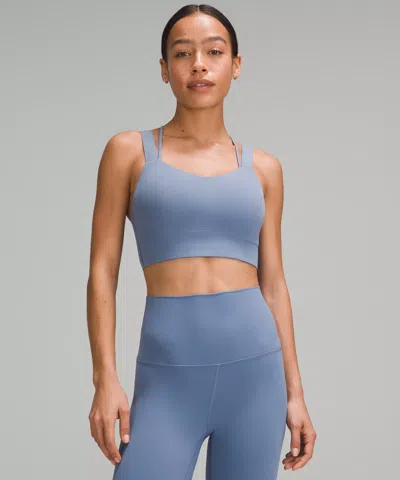 Lululemon Like A Cloud Longline Bra Light Support, D/dd Cup In Blue