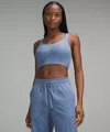 Lululemon Like A Cloud Longline Ribbed Bra Light Support, D/dd Cups In Blue