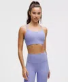Lululemon Like A Cloud Ribbed Longline Bra In Blue