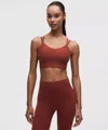 Lululemon Like A Cloud Ribbed Longline Bra In Burgundy