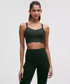 Lululemon Like A Cloud Ribbed Longline Bra Light Support, B/c Cup In Green