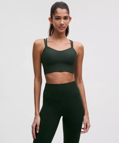 Lululemon Like A Cloud Ribbed Longline Bra Light Support, B/c Cup In Green