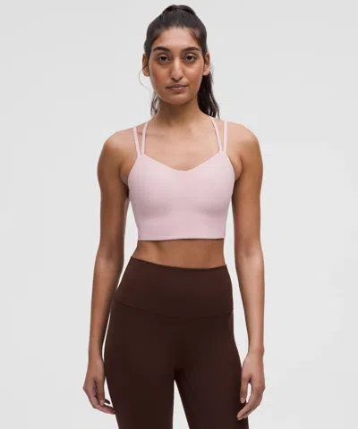 Lululemon Like A Cloud Ribbed Longline Bra Light Support, B/c Cup In Pink