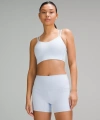 Lululemon Like A Cloud Ribbed Longline Bra Light Support, B/c Cup In White