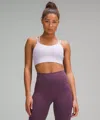 Lululemon Like A Cloud Ribbed Longline Bra Light Support, B/c Cup In White