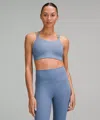 Lululemon Like A Cloud Ribbed Longline Bra Light Support, B/c Cup In Blue