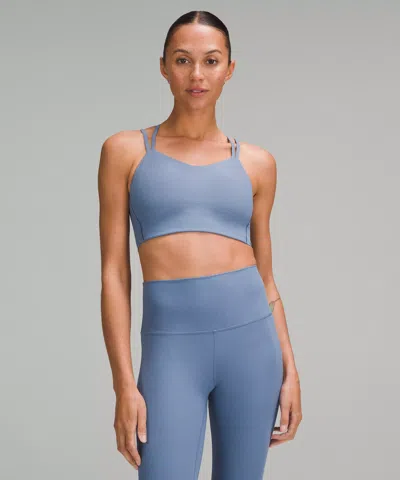 Lululemon Like A Cloud Ribbed Longline Bra Light Support, B/c Cup In Blue