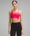 Lululemon Like A Cloud Ribbed Longline Bra Light Support, B/c Cup In Pink
