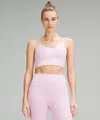 Lululemon Like A Cloud Ribbed Longline Bra Light Support, B/c Cup In Pink
