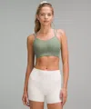 Lululemon Like A Cloud Ribbed Longline Bra Light Support, B/c Cup In Green
