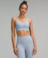Lululemon Like A Cloud Ribbed Longline Bra Light Support, B/c Cup In Blue