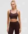 Lululemon Like A Cloud Ribbed Longline Bra Light Support, B/c Cup In Brown