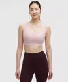 Lululemon Like A Cloud Ribbed Longline Bra Light Support, D/dd Cup In Neutral