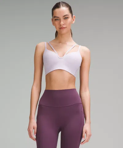Lululemon Like A Cloud Strappy Longline Ribbed Bra Light Support, B/c Cup In White